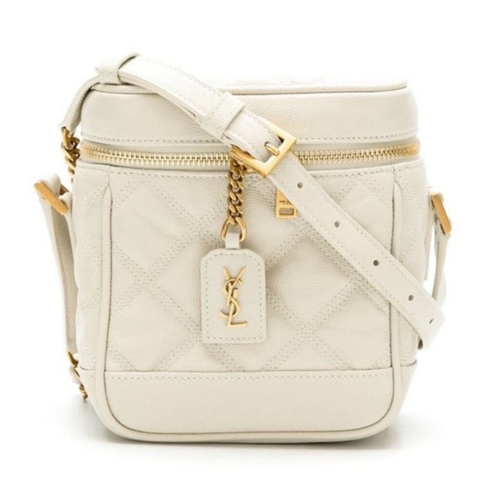 LIKE NEW Saint Laurent 80s Vanity YSL Crossbody Bag in Quilted Grained Leather